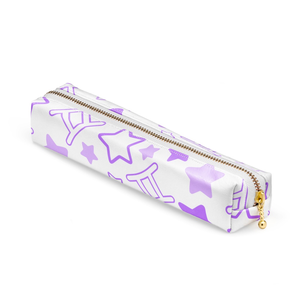 紫色のふたご座のペンケース