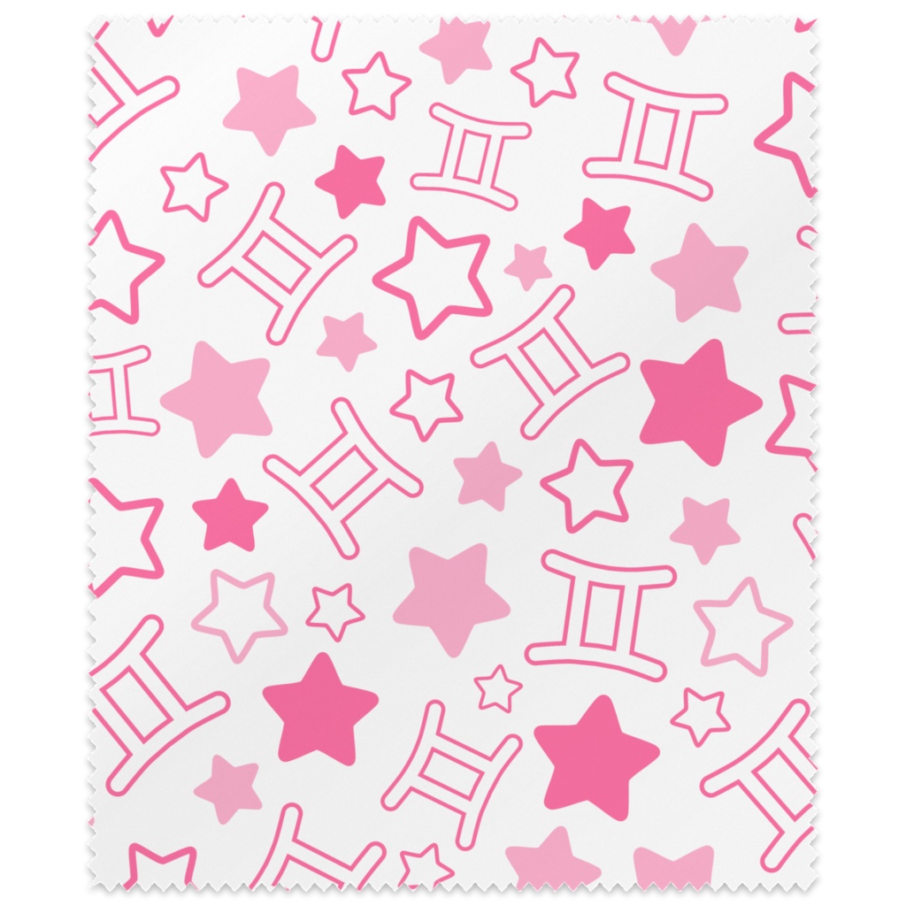 ピンク色のふたご座のメガネ拭き