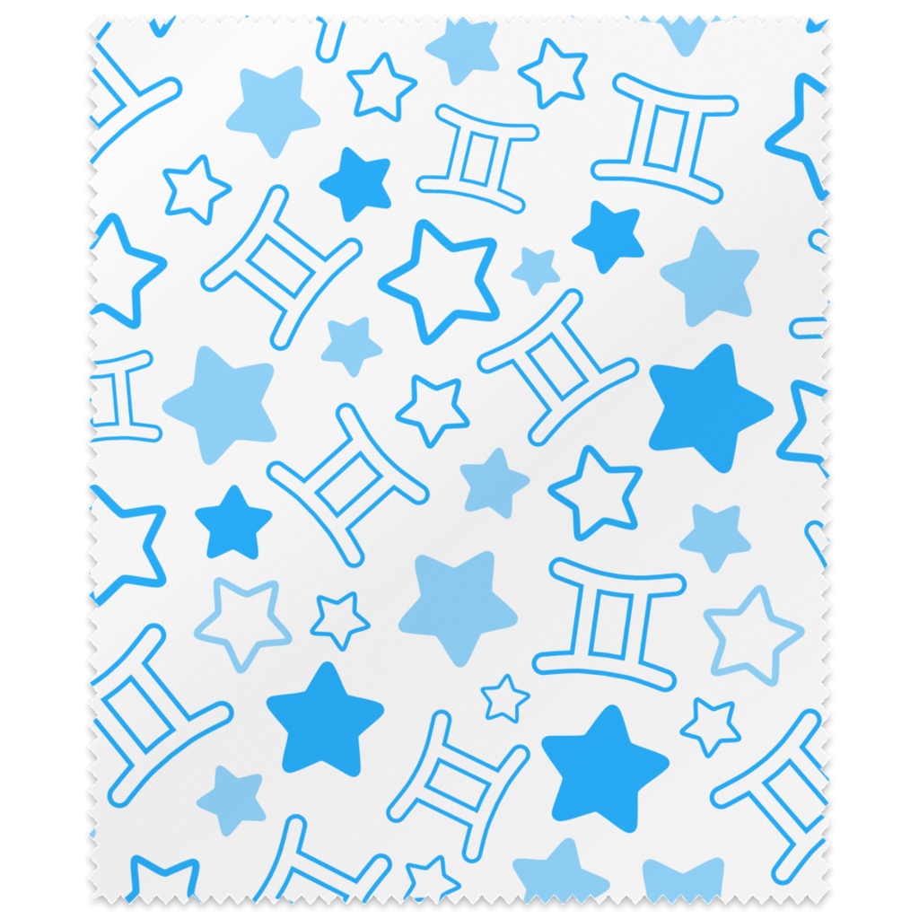 青色のふたご座のメガネ拭き