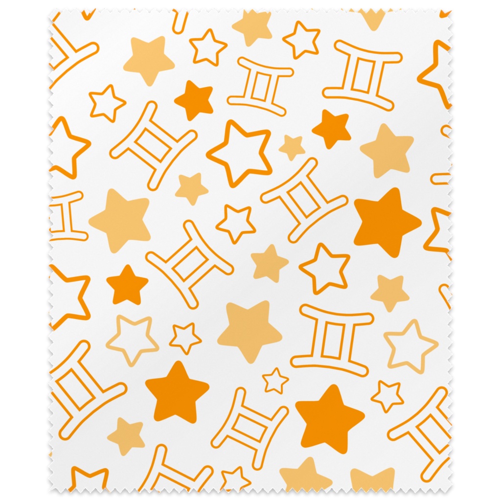 オレンジ色のふたご座のメガネ拭き