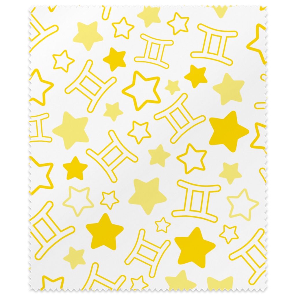 黄色のふたご座のメガネ拭き