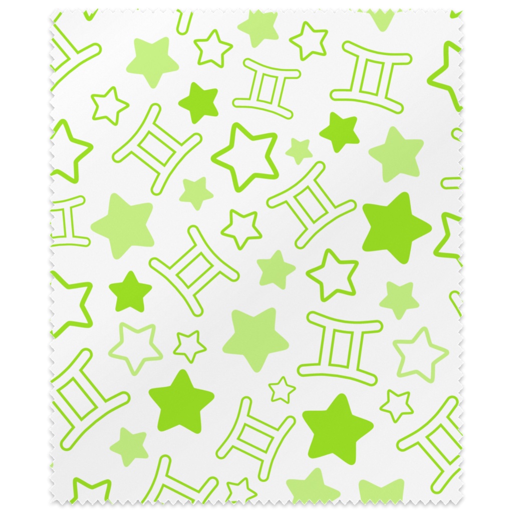 黄緑色のふたご座のメガネ拭き