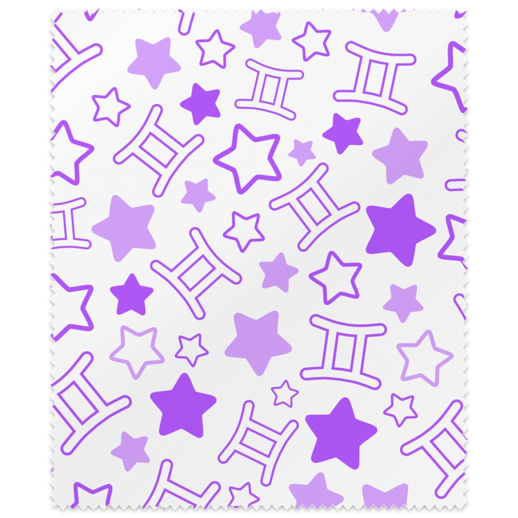 紫色のふたご座のメガネ拭き