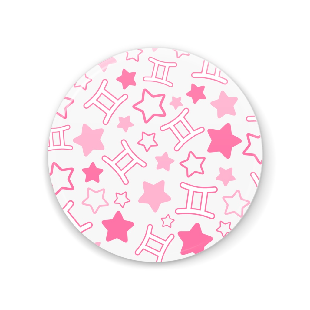 ピンク色のふたご座の缶ミラー