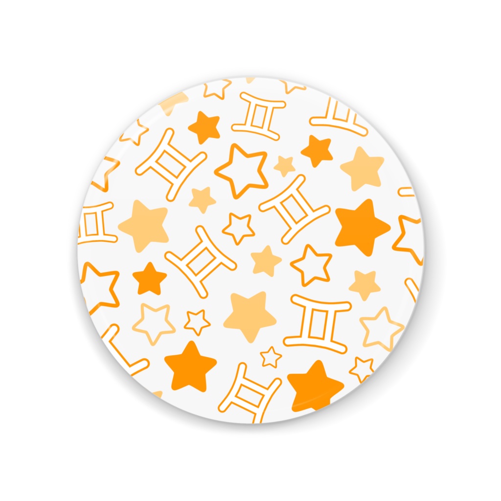 オレンジ色のふたご座の缶ミラー