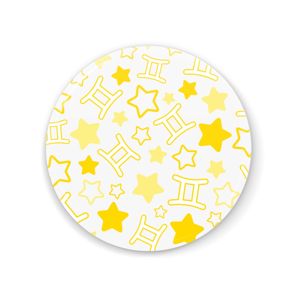 黄色のふたご座の缶ミラー