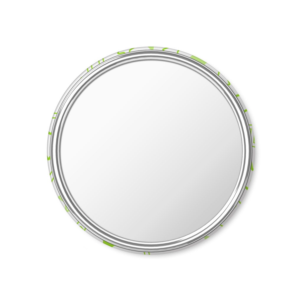 黄緑色のふたご座の缶ミラー