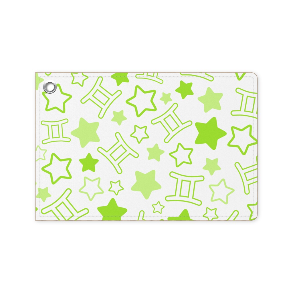 黄緑色のふたご座のパスケース