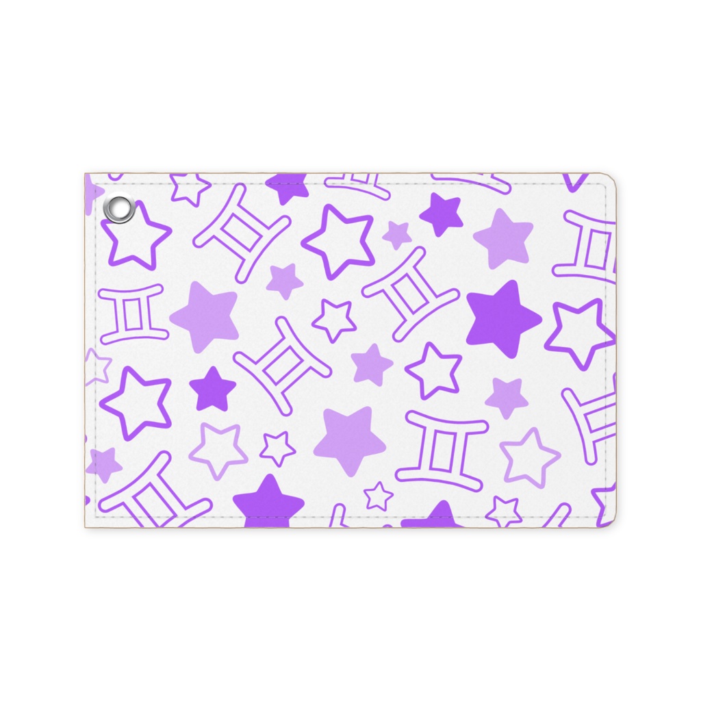 紫色のふたご座のパスケース