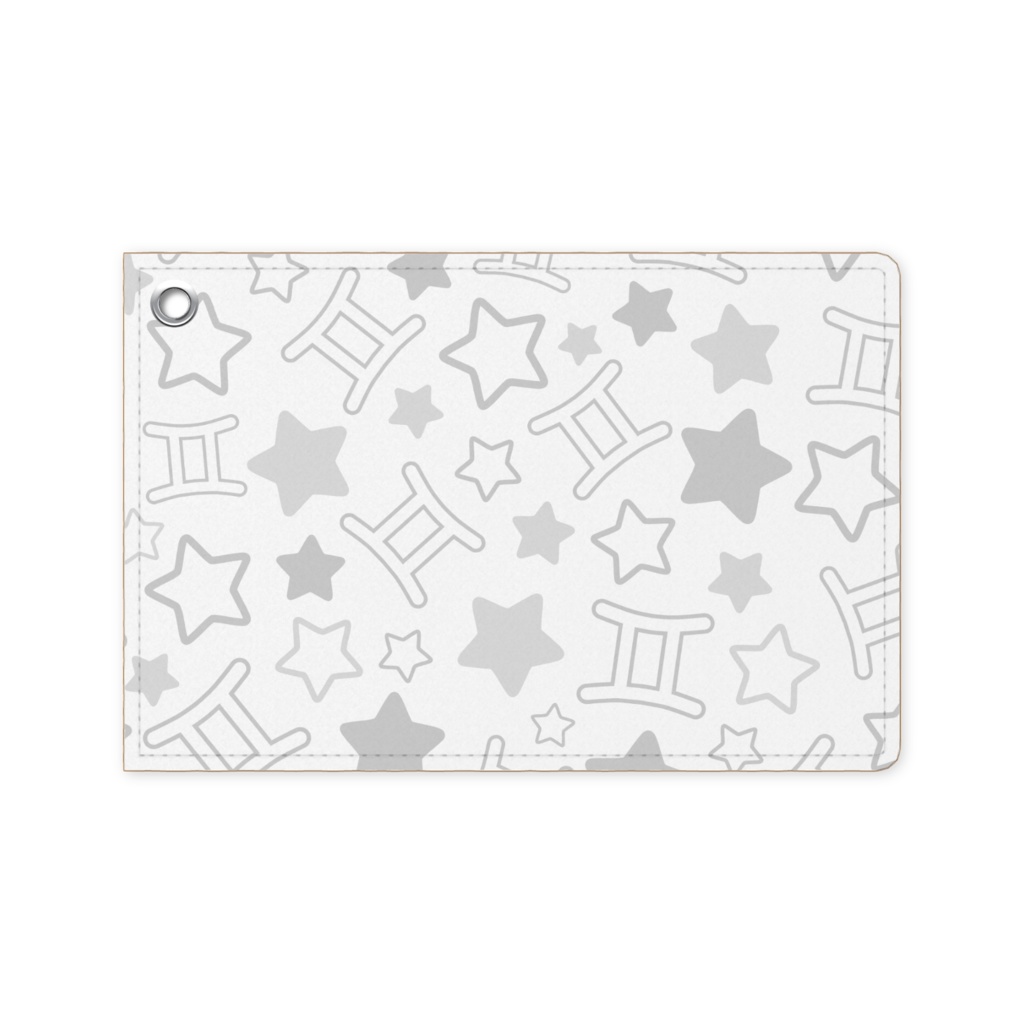 白色のふたご座のパスケース