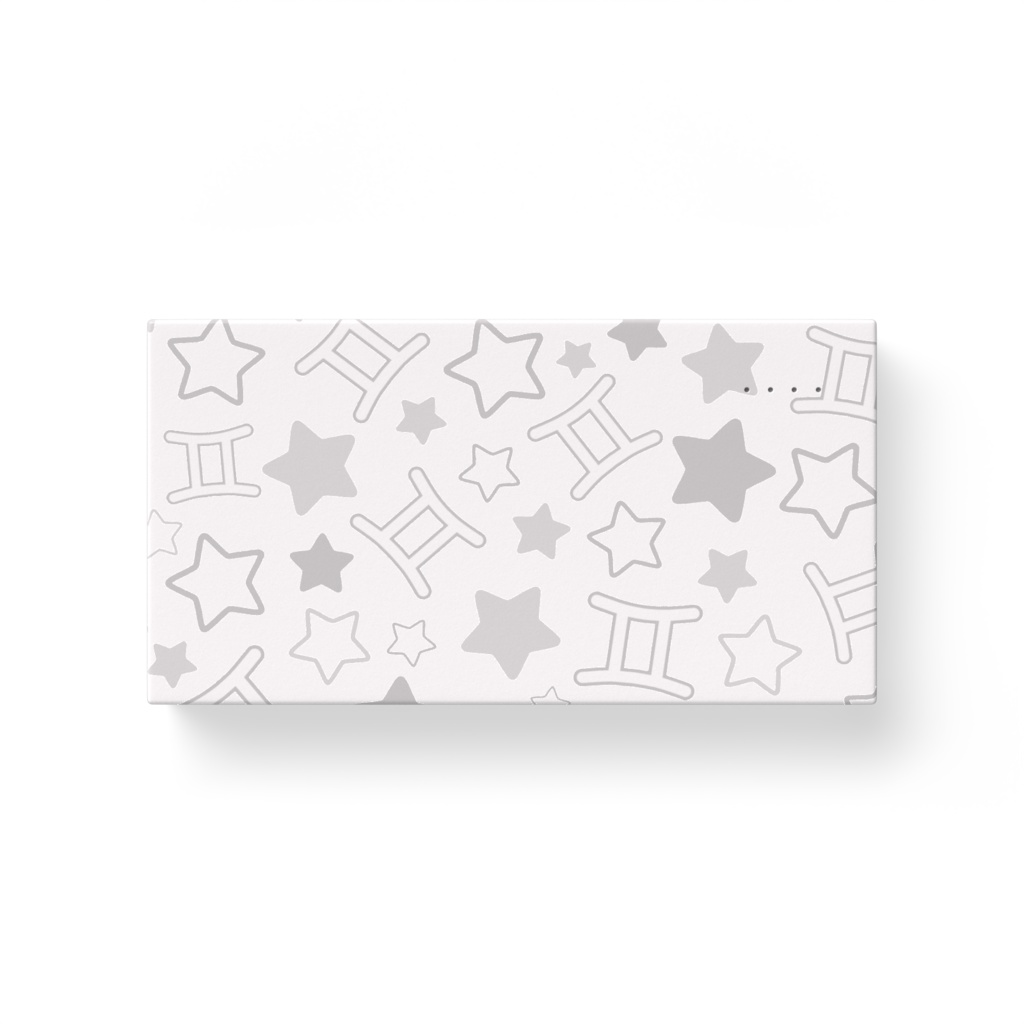 白色のふたご座のモバイルバッテリー