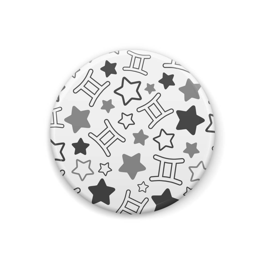 黒色のふたご座の缶バッジ