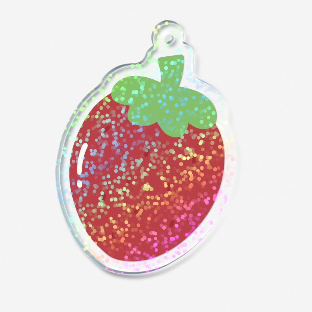 イチゴのホログラムアクリルキーホルダー