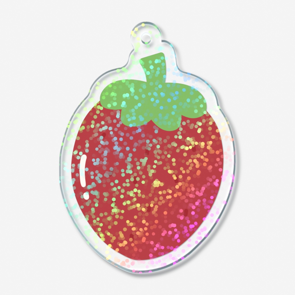 イチゴのホログラムアクリルキーホルダー