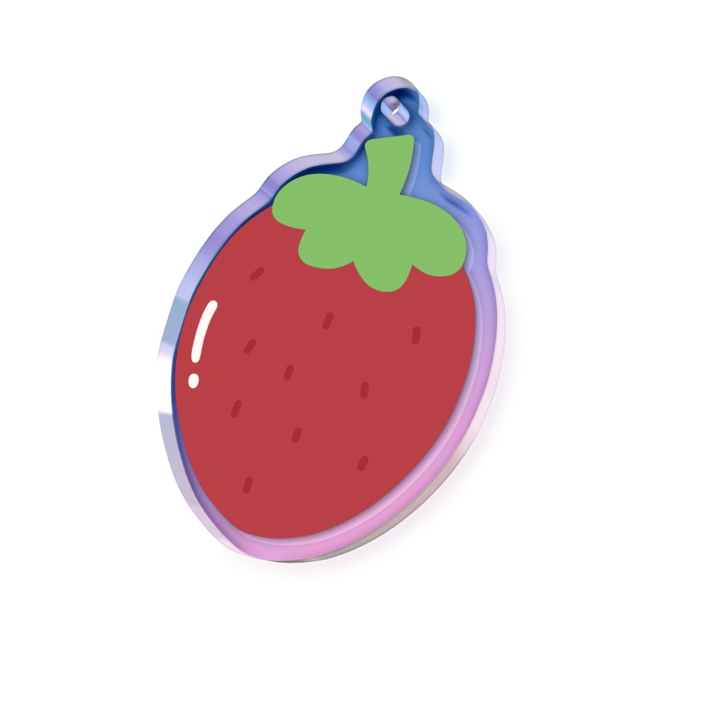 イチゴのオーロラアクリルキーホルダー