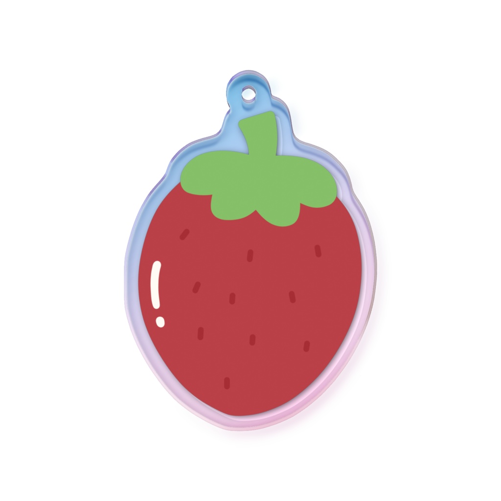 イチゴのオーロラアクリルキーホルダー