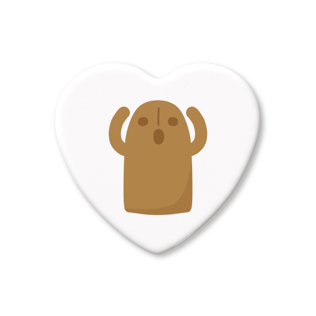 ハニワのハート缶バッジ