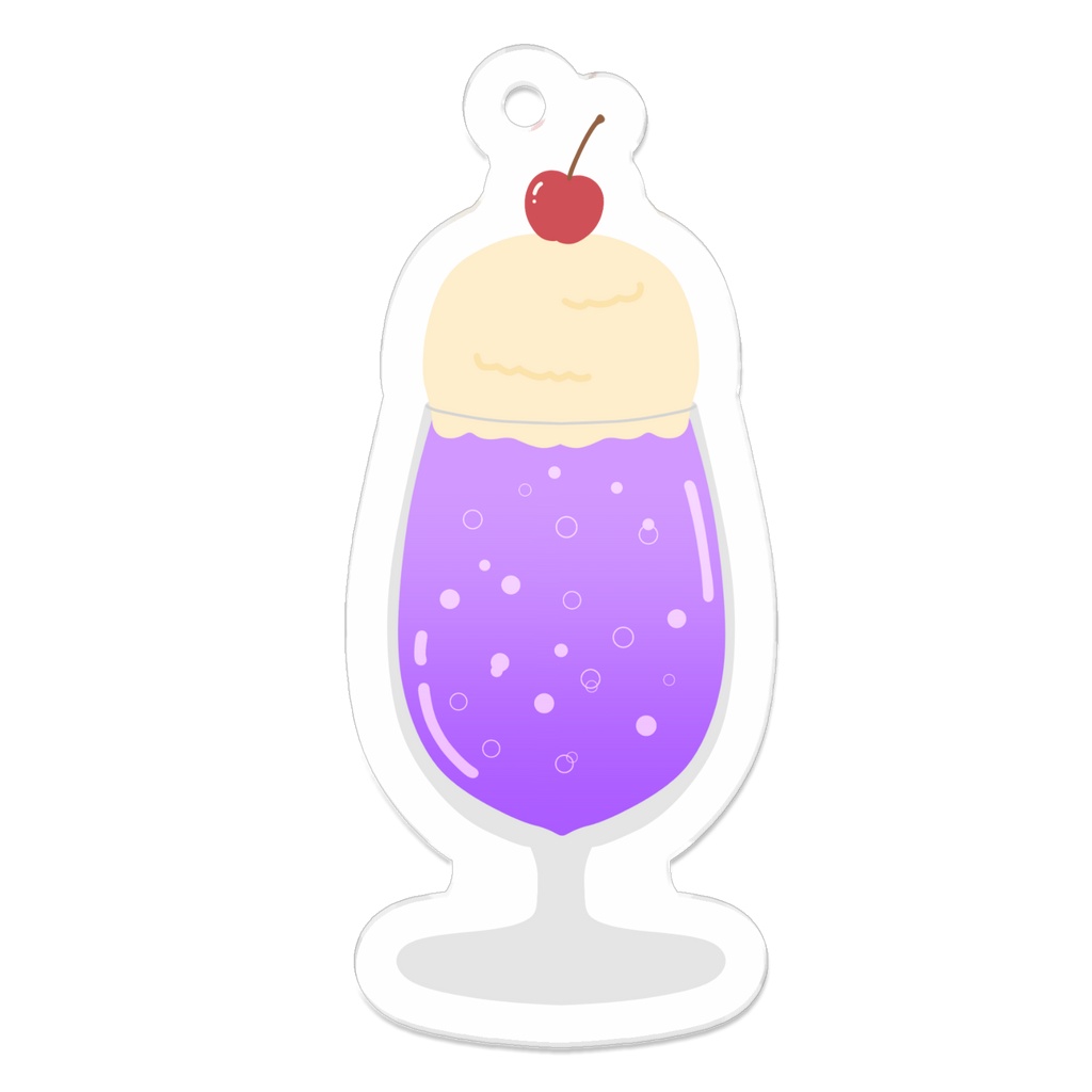 しゅわしゅわ紫色クリームソーダアクリルキーホルダー