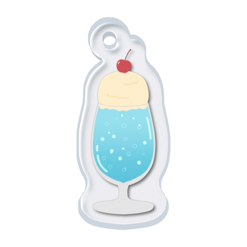 しゅわしゅわ青色クリームソーダめじるしチャーム