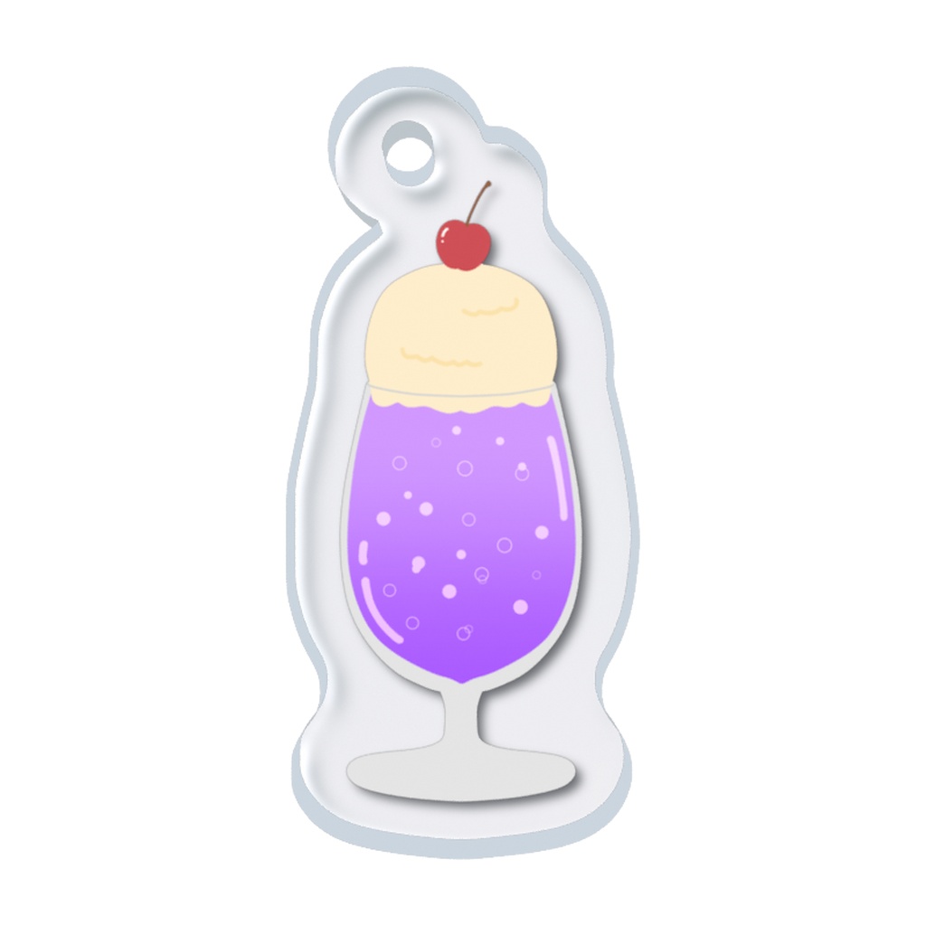 しゅわしゅわ紫色クリームソーダめじるしチャーム