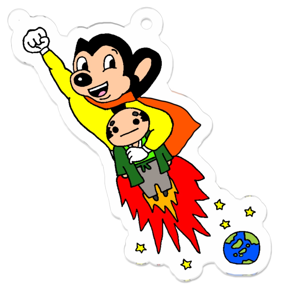 微温湯アクリルキーホルダー「マイティーマウス＆ミニ伊能」