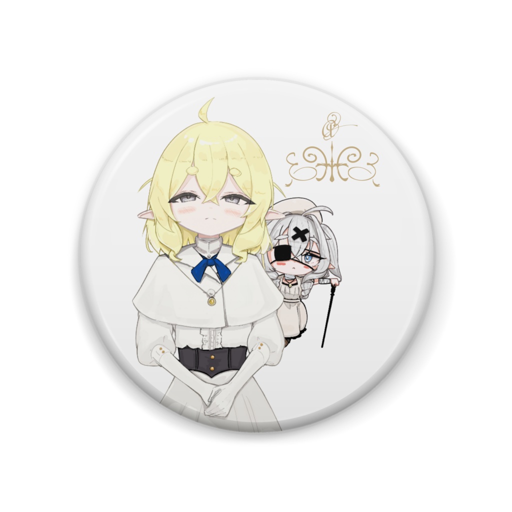 ZA.GOSICK＆DOLLグッズ　「ざわ＆あめやちゃん」缶バッジ