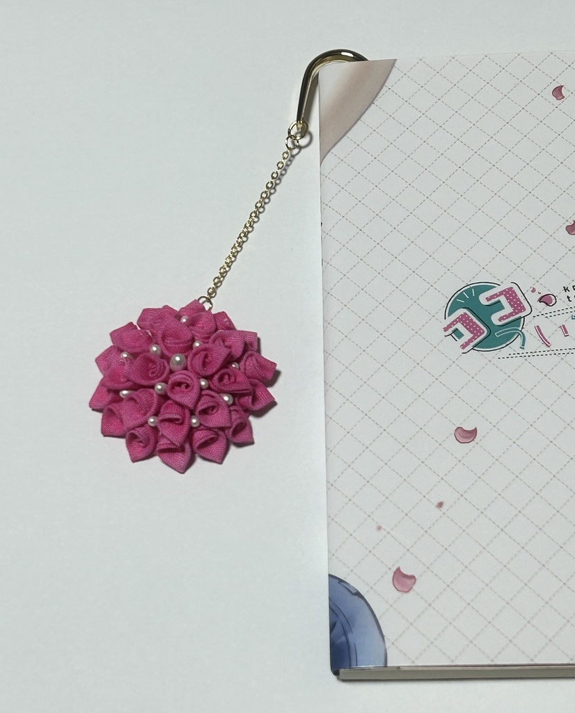 つまみ細工ブックマーカー ＃3