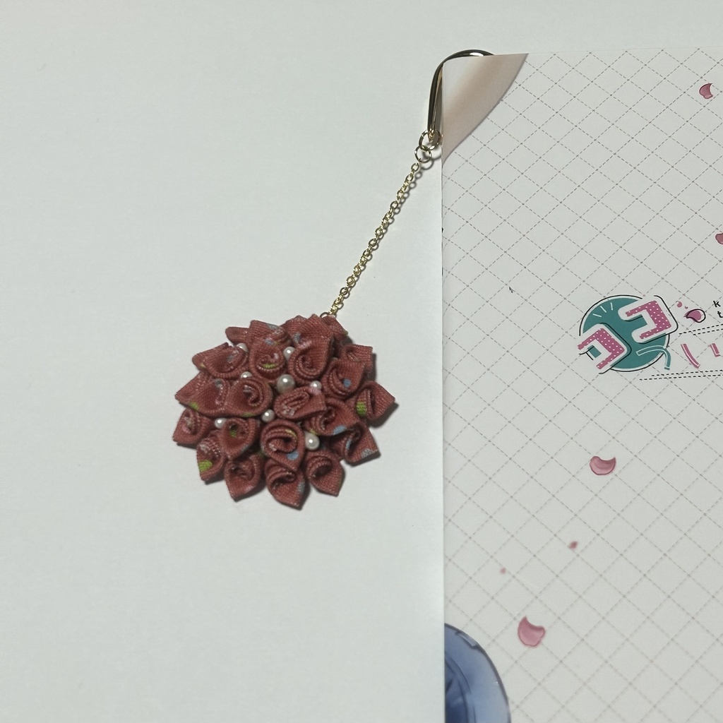 つまみ細工ブックマーカー ＃4