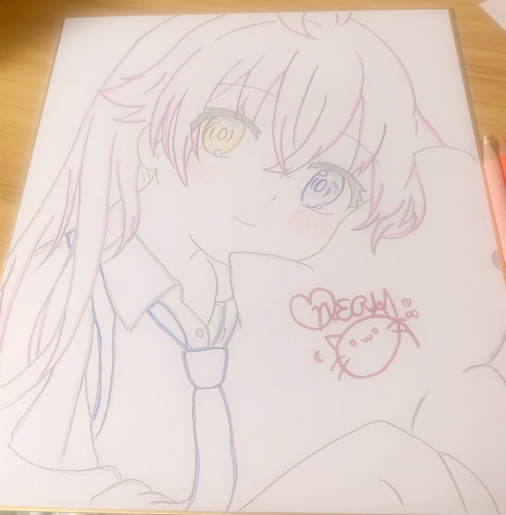 手描き色紙(ブルアカ他)