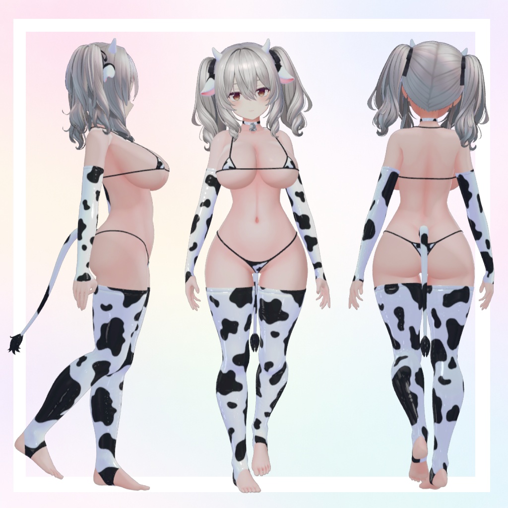 牛柄マイクロビキニ / Cow Micro Bikini - For ミルティナ/Milltina