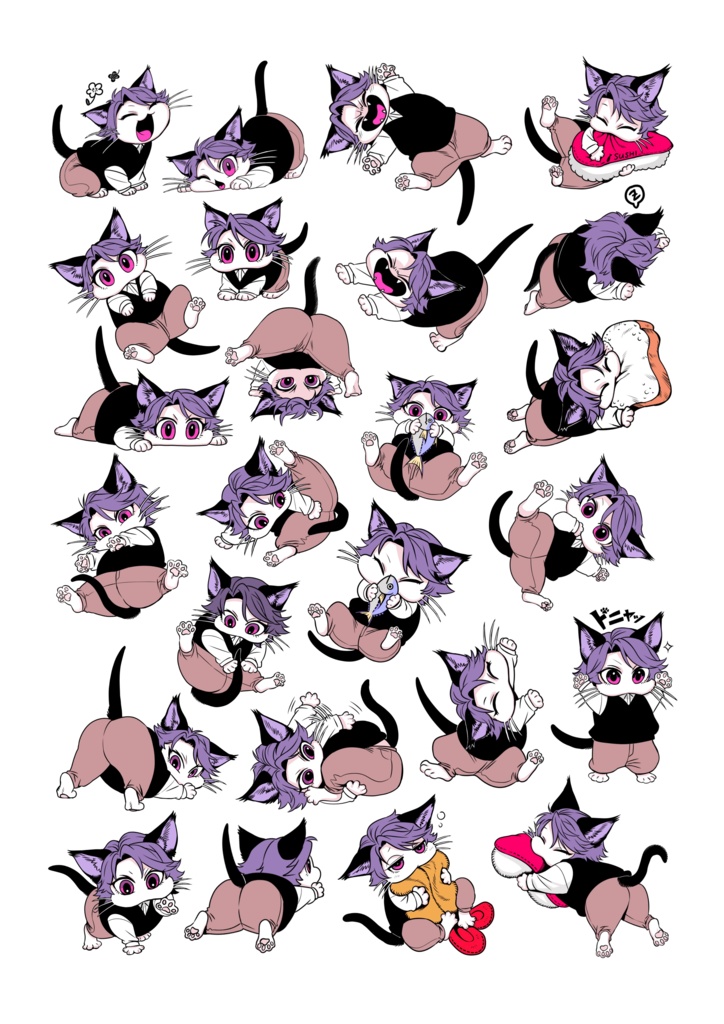 猫のキニャブニャ フレークシール