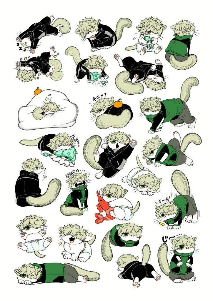 猫のキニャブニャ フレークシール