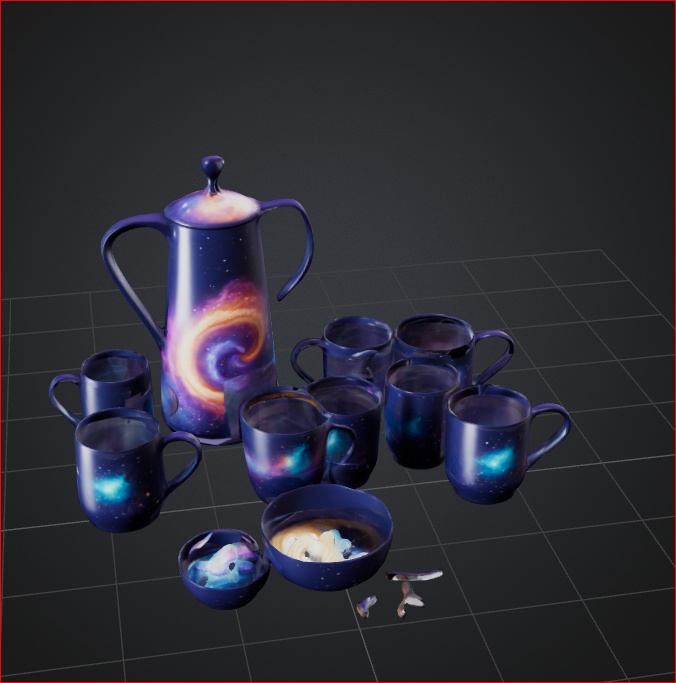 宇宙のカフェの天体コーヒー 3D Model VRChat vrc