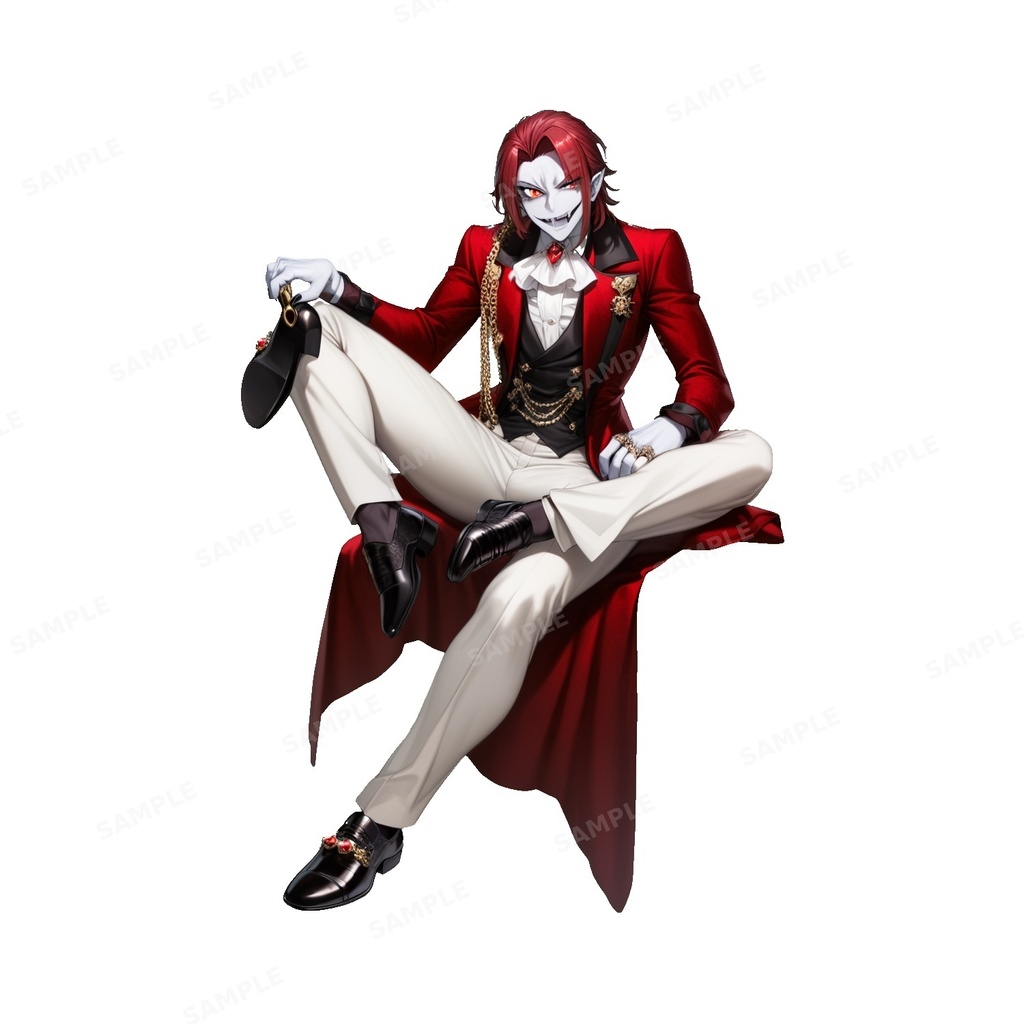 【ダークファンタジー】深紅の貴公子_ヴァンパイアアリストクラット_立ち絵