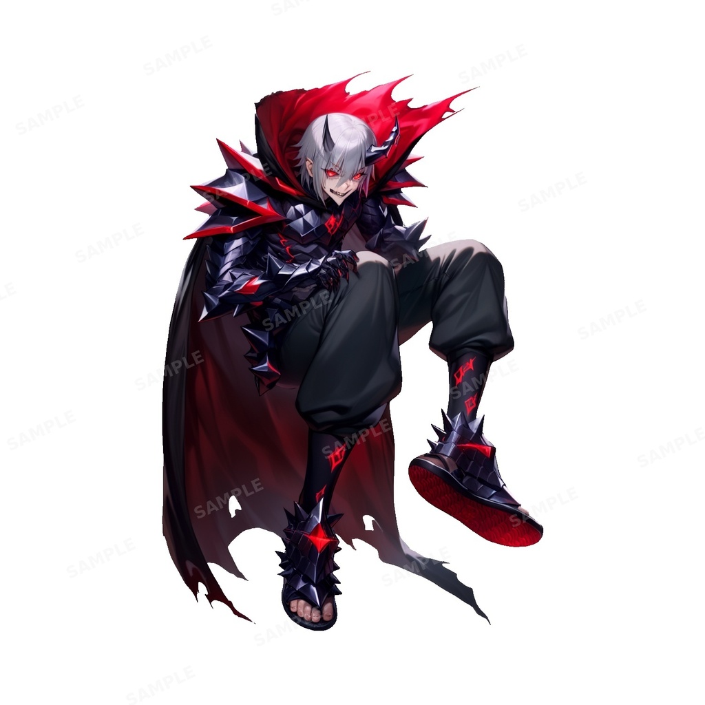 【ダークファンタジー】漆黒の鬼王_重装立ち絵