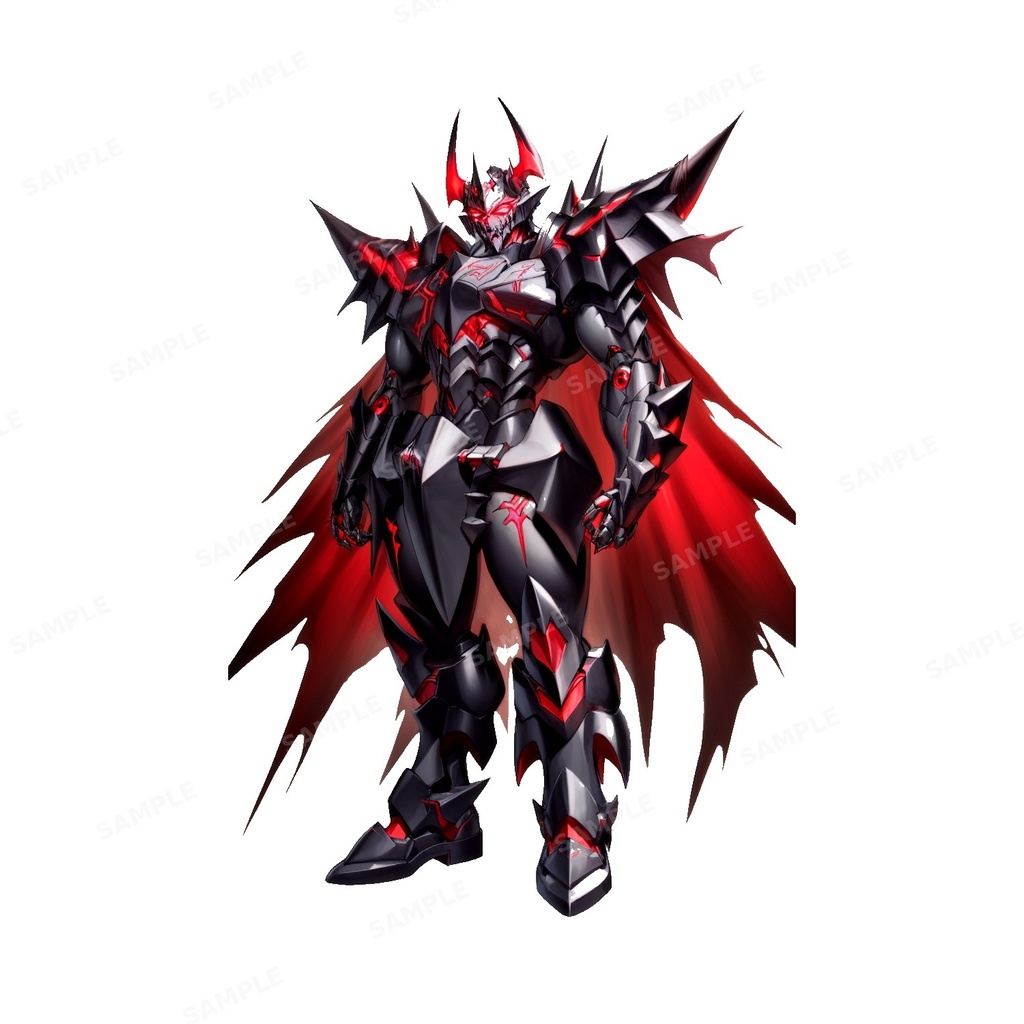 【ダークファンタジー】深淵の鬼王_漆黒の鎧_立ち絵