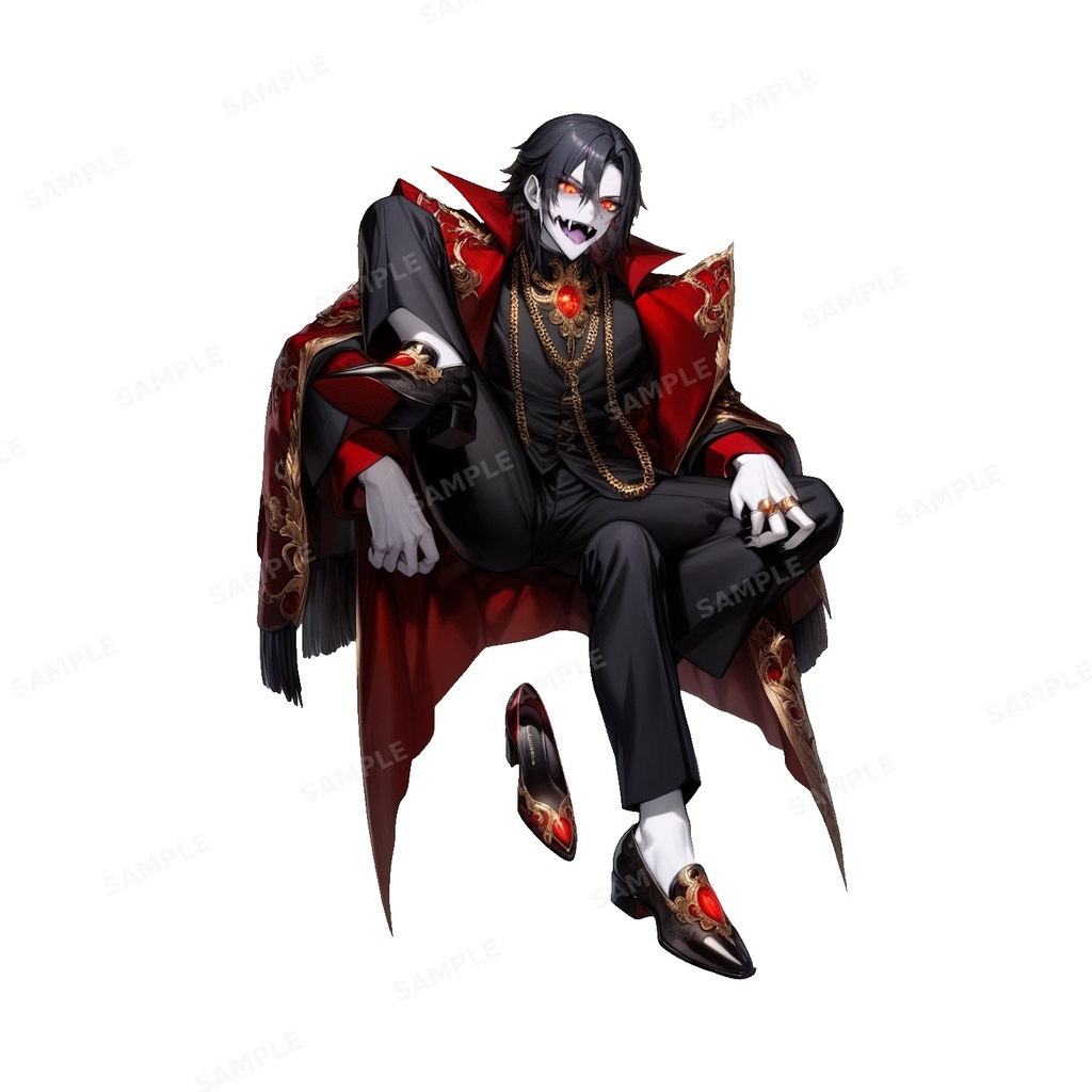 【ダークファンタジー】紅の夜会に舞う_吸血鬼貴族_立ち絵