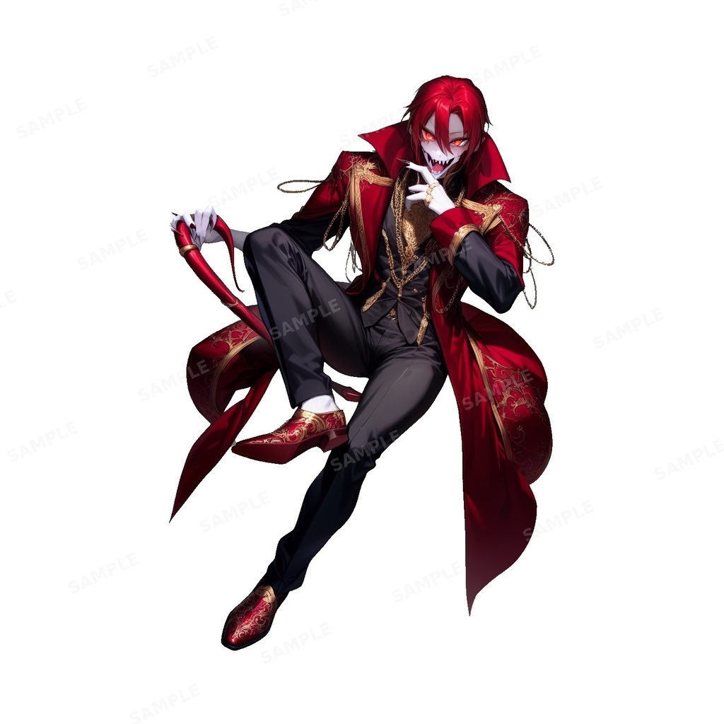 【ダークファンタジー】深紅の夜を統べる_吸血鬼貴族_立ち絵