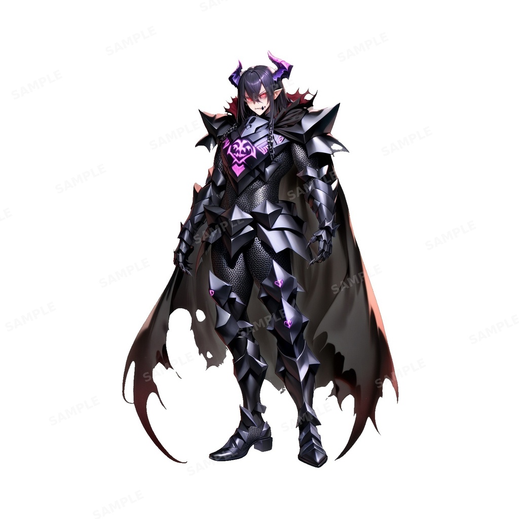 【ダークファンタジー】漆黒の鬼王_立ち絵