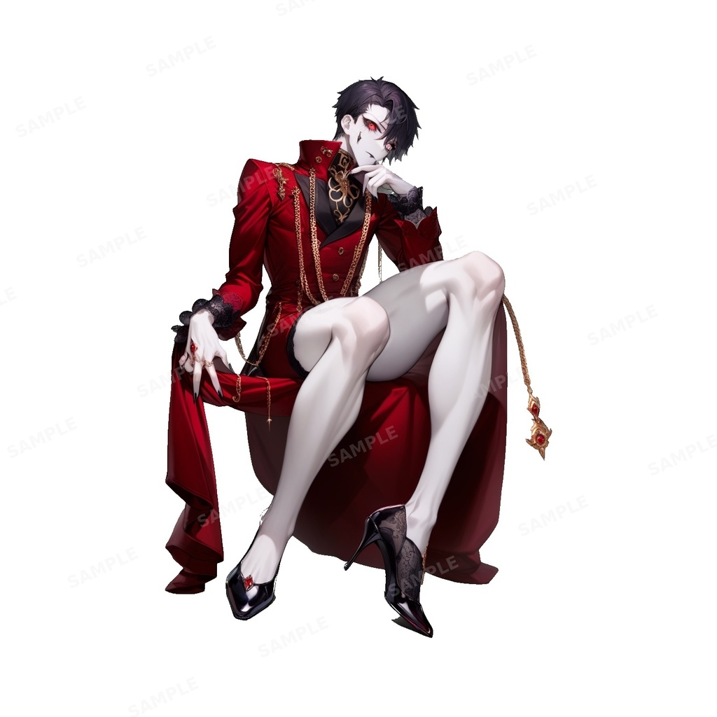【ダークファンタジー】深紅の貴公子_ヴァンパイア貴族_立ち絵