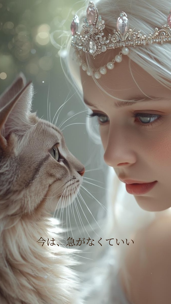 わたしを守る|守護ネコと天使の壁紙 6枚セット iPhone/Android対応 お守りに