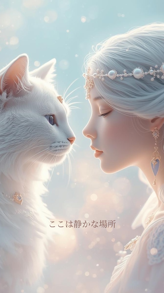 わたしを守る|守護ネコと天使の壁紙 6枚セット iPhone/Android対応 お守りに