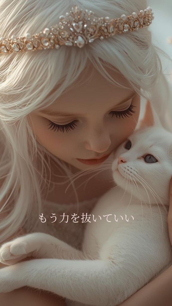 わたしを守るVol.2~ゆだねる~|守護ネコと天使の壁紙 6枚セット iPhone/Android対応 お守りに