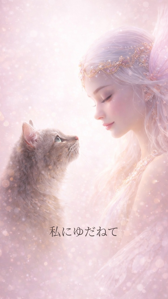 わたしを守るVol.2~ゆだねる~|守護ネコと天使の壁紙 6枚セット iPhone/Android対応 お守りに