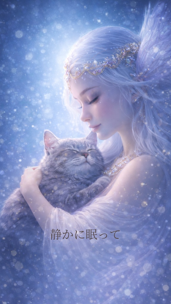 わたしを守るVol.2~ゆだねる~|守護ネコと天使の壁紙 6枚セット iPhone/Android対応 お守りに