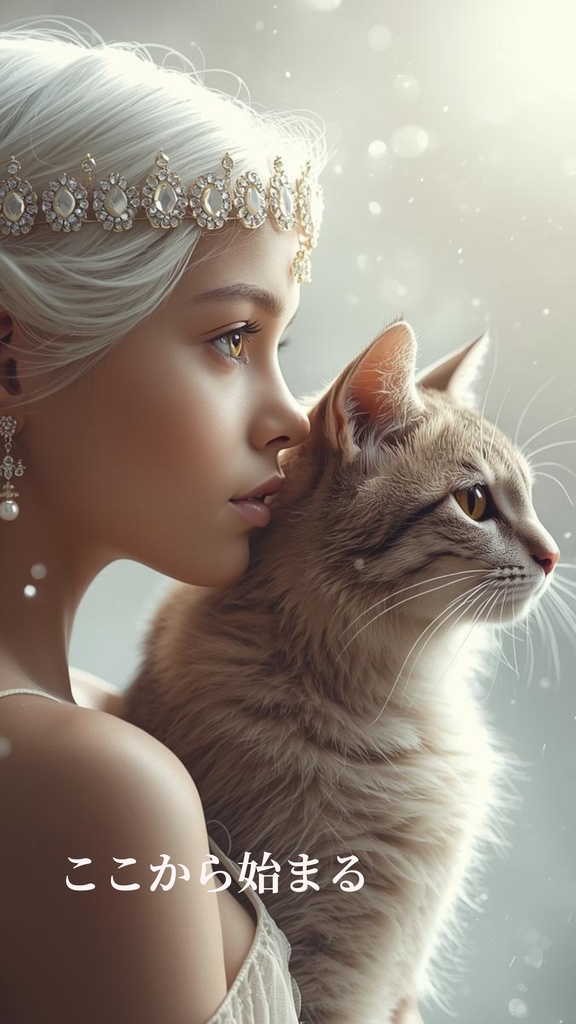 わたしを守るVol.3~目覚める~|守護ネコと天使の壁紙 6枚セット iPhone/Android対応 お守りに