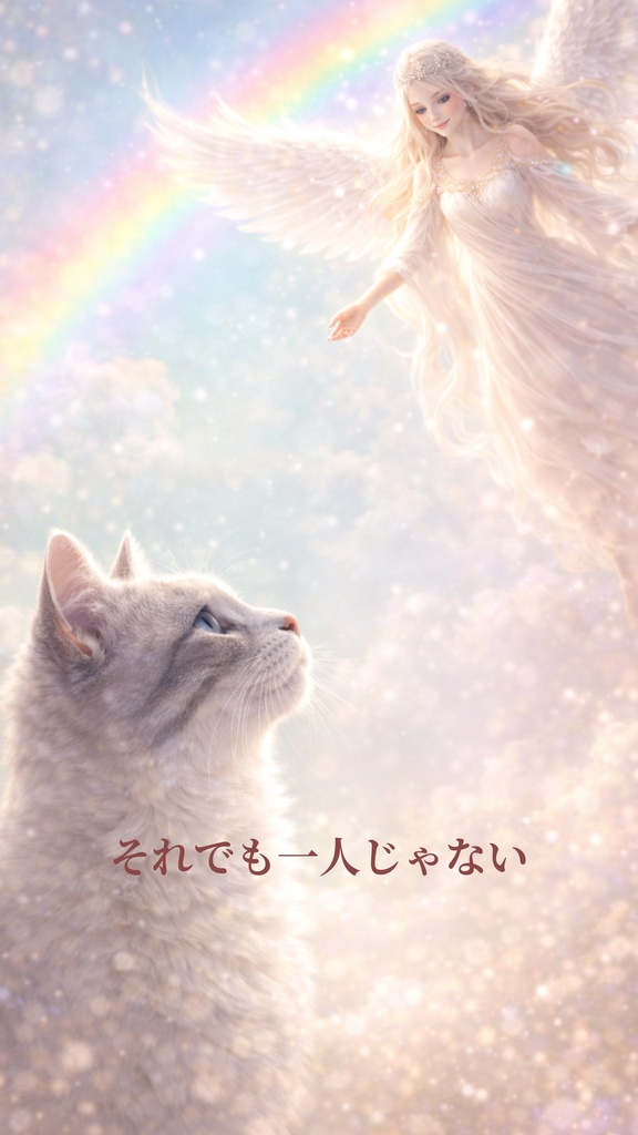 わたしを守るVol.4~歩き出す~|守護ネコと天使の壁紙 6枚セット iPhone/Android対応 お守りに