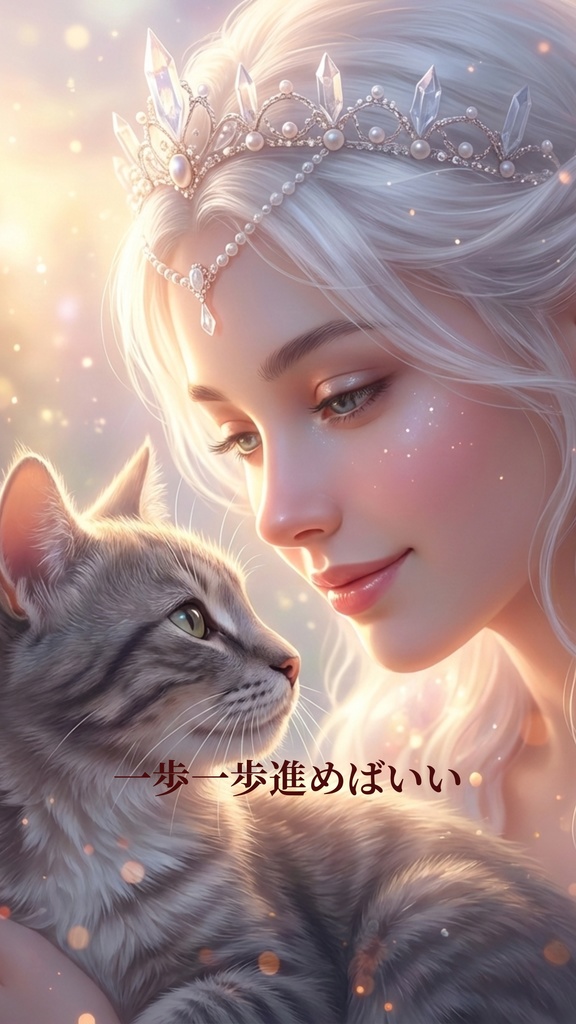 わたしを守るVol.4~歩き出す~|守護ネコと天使の壁紙 6枚セット iPhone/Android対応 お守りに