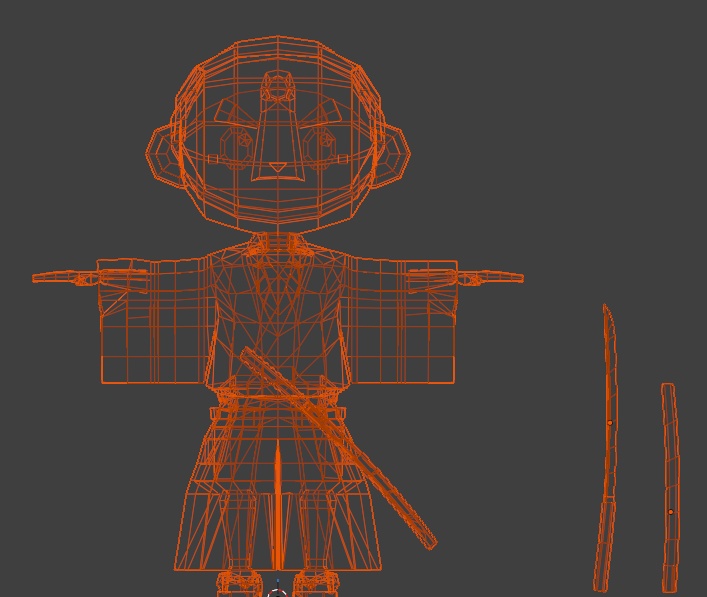 【無料】ローポリ若侍 3Dモデル(抜刀・走りアニメーション付き)Unity / UE / Godot対応