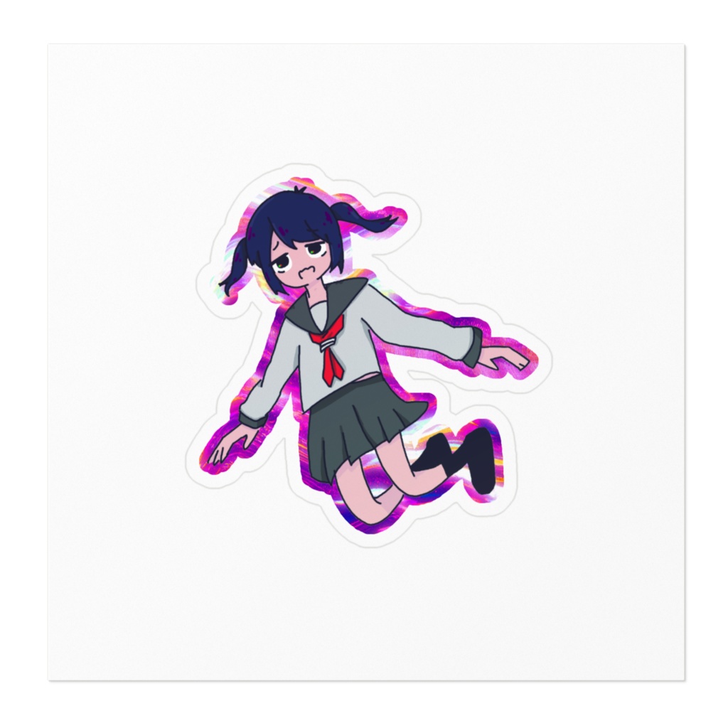 浮いているセーラー服のステッカー